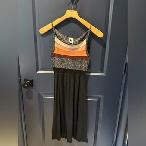 Missoni Black Dress with Earth tone Stripes Women’s Size 2